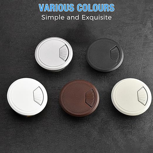 Desk Grommet 2" (50 mm), Desk Cord Hole Cover, Cable Grommet ABS Plastic, Desk Hole Grommet for Office and Home Table Cable, Detachable Adjustable Cable Cord Organizer (White 8 Pcs)