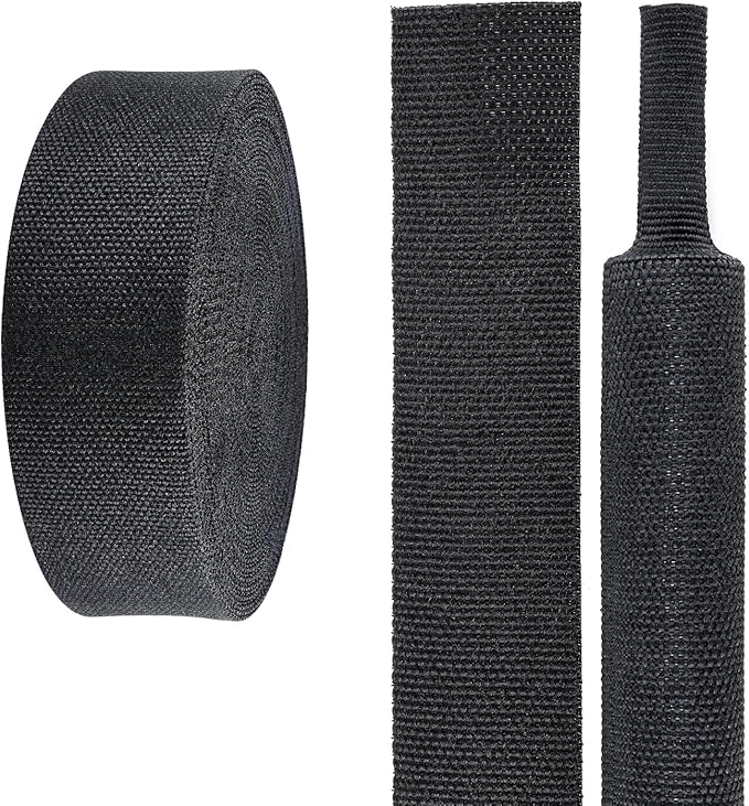 2 in 1 Heat Shrink Braided Sleeving Fabric Tubing-Ideal fit Irregular Shape Hose/Cable/Wire (1"(25mm), 60FT)