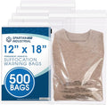 Spartan Industrial - 12" X 18" (500 Count) Self Seal Clear Poly Bags with Suffocation Warning for Packaging and Clothes - Permanent Adhesive