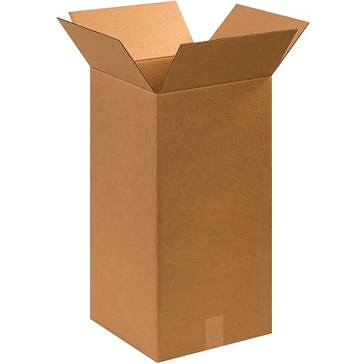BOX USA 12 x 12 x 24 Corrugated Cardboard Boxes, Tall 12"L x 12"W x 24"H, Pack of 25 | Shipping, Packaging, Moving, Storage Box for Home or Business, Strong Wholesale Bulk Boxes