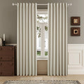 DUALIFE Faux Linen Blackout Natural Birch Curtains 80 Inch Long,Farmhouse Back Tab Rod Pocket Curtains Room Darkening Thermal Insulated Drapes for Bedroom Living Room,W50 x L80,2 Panels