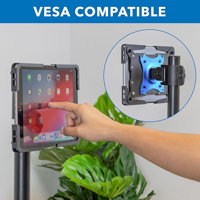 Mount-It! Universal Tablet Wall Mount, Anti-Theft iPad Mount, Enclosure Fits Tablets from 9.7" to 13" Screen Size, Flush Wall Mounting Kiosk, Durable Steel Design, Black
