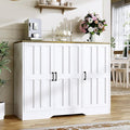 Farmhouse Sideboard Buffet Cabinet with Doors, 42.5" Kitchen Storage Cabinets for Hallway, Living Room (Classical White)