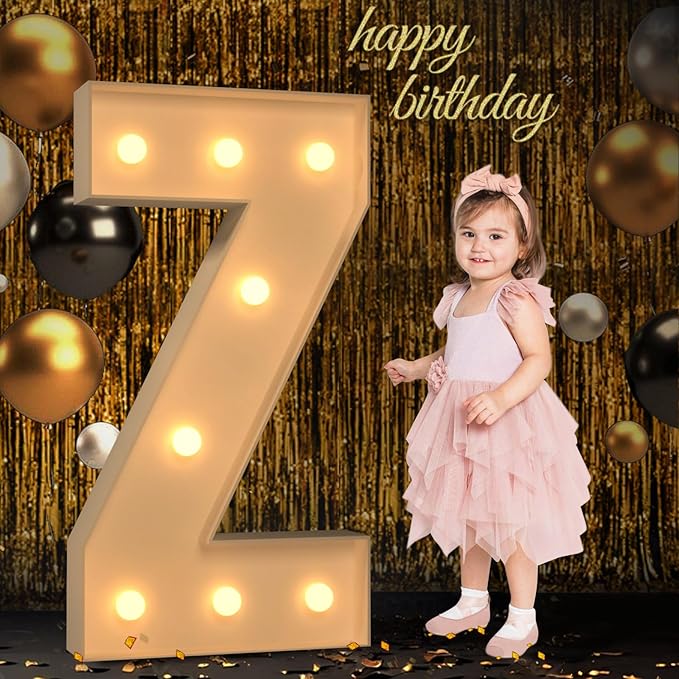Marquee Letters 3 Feet Tall, 3FT Large Light up Letters Z, Big Sign Z with Warm White Light for Birthday Wedding Proposal Engagement Graduation Party Backdrop Decorations