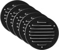 Vent Systems - 4 Inch (Inner) Pack of 5 Black Metal Round Soffit Air Vent Grille Cover, Register air Vent Deflector, Louver - Built-in Mesh - HVAC for Bathroom, Home Office, Kitchen 5 Inch (Outer)