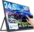 Portable Monitor Touchscreen 24.5”, 2K 165HZ Gaming Touch Monitor with FreeSync, 0.1ms, 180° Adjustable Kickstand & VESA, USB-C & HDMI, 400Nits IPS Large Travel Second Screen for Laptop, Game Console
