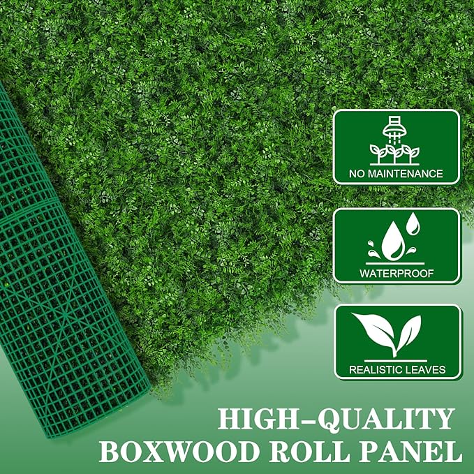 40"x120"(33.33 SQFT) Artificial Hedge Grass Wall Roll Panels, Green Wall Panels, Plant Wall, Greenery Wall Backdrop, UV Protected Privacy Fence Screen for Outdoor Indoor Wedding Décor