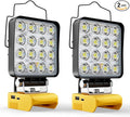 LIVOWALNY 2PCS LED Work Light Compatible with Dewalt 20V Max Battery, 70W 7000LM Battery Light 20V Cordless Tools, Portable Flood Flashlight with USB A & USB C Output Port, Low Voltage Protection