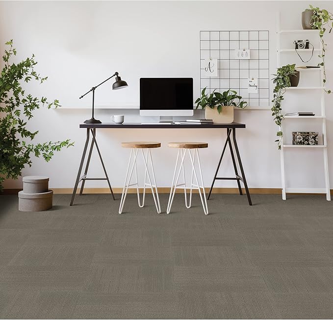 Mohawk Elite 24" x 24" Berber (Loop pile), 0.1" Pile Height, Carpet Tile, Nylon Fiber, Sparrow Color, (1 Tile)