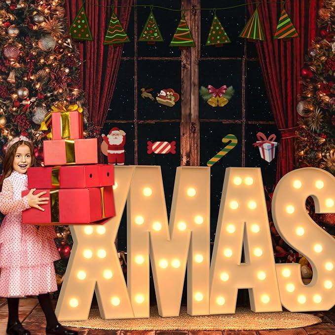 Marquee Letters 4 Feet Tall, 4FT Large Light up Letters M, Big Sign M with Warm White Light for Birthday MOM Wedding Proposal Engagement Graduation Party Backdrop Decorations