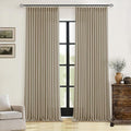 Pinch Pleated Linen Curtains 102 Inches Long 2 Panels Set for Living Room Bedroom Farmhouse Burlap Back Tab Pinch Pleat Drapes Ceiling Floor Window Curtains 102 Inch Length Gray Beige Tan Neutral