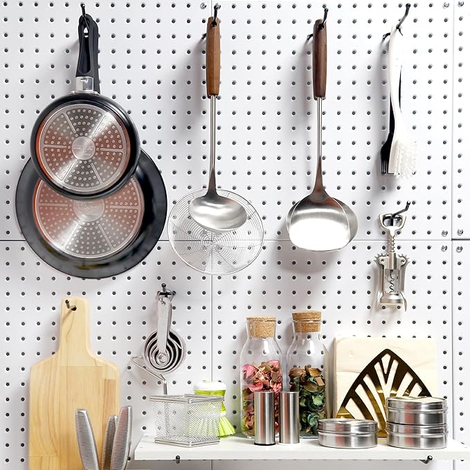 HUHOLE Black Pegboard Hooks 6 Inch, 25PC, Heavy Duty Pegboard Hooks, Fit 1/4" Peg Board
