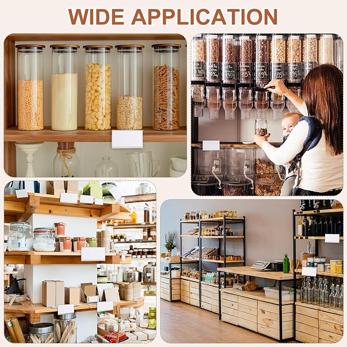 PATIKIL 3.1" x 1.8" Wire Shelf Label Holder, 30 Pack Reusable Plastic Price Tag Display Clip for 0.59" to 0.71" Thick Shelves with Paper Inserts Pens for Home Market Store, Clear