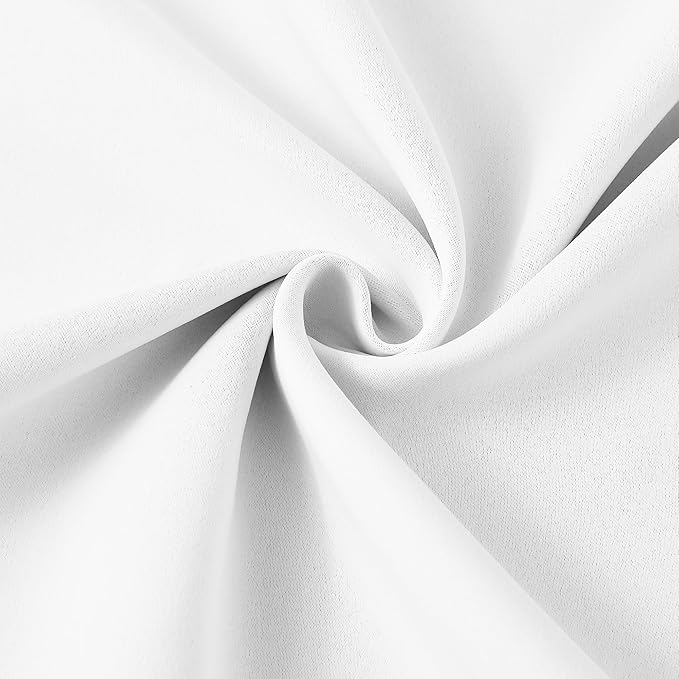 KEQIAOSUOCAI Pleated White Curtains 72 Inches Long for Bedroom,Half Blackout Room Darkening Memory Shape Window Curtain 72 Inch Length 2 Panel Set,Pinch Pleated Drapes with Hooks,40 by 72,Set of 2
