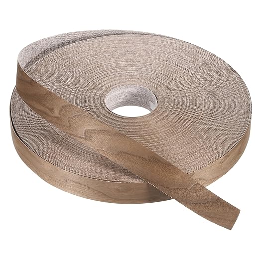PATIKIL Walnut Edge Banding, 1-1/2 Inch x 250 ft Wood Veneer Tape Pre-glued Flexible Plywood Edge Banding with Hot Melt Adhesive for Furniture Restoration