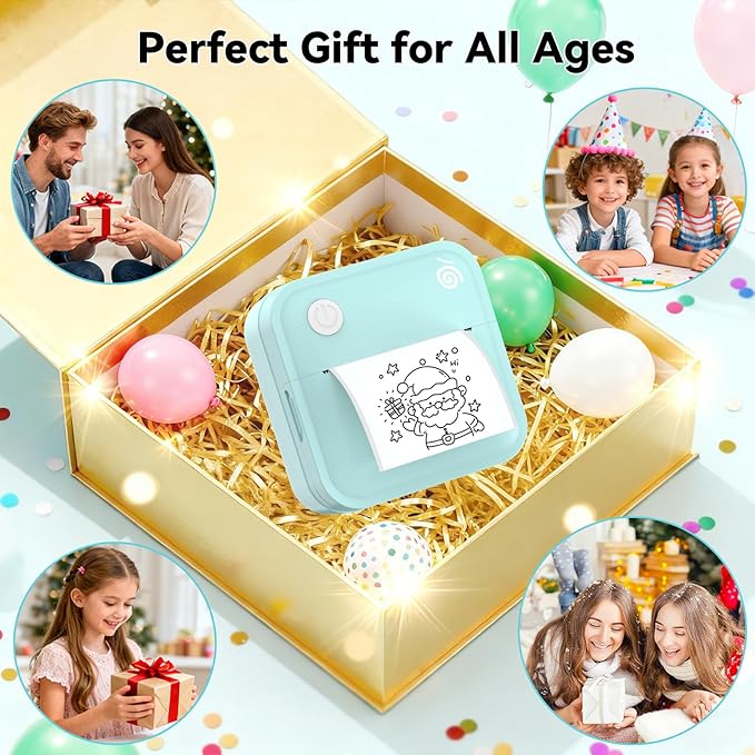 Label Maker Machine - Portable Bluetooth Mini Label Printer - Smartphone Handheld Thermal Sticker Small Labeler Multiple Templates Font Icon Inkless Custom Label for Home Kids School Items