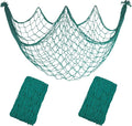 2 Pack Fish Net Decorations - 80x40 Inch Aqua Fishing Net Decor for Under The Sea Hawaiian Beach Themed Party, 3mm Thick Natural Cotton Versatile Nautical Netting for Party Wall Table Ceiling Decor