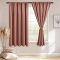 JIUZHEN Blackout Curtains for Bedroom - 60 Inch Extra Wide Thermal Insulated Room Darkening Privacy Soundproof Curtains for Living Room/Dorm Room, Set of 2 Panels, 70 x 63 inches,Dusty Rose