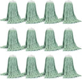 Matthew Cleaning Screw-on Heavy Duty Cotton Wet Mop Replacement Heads(Green, Large,12 Pack) with 2 Pack Microfiber Cloth for Residential & Commercial Floor Cleaning Use- Fit Standard American Screw