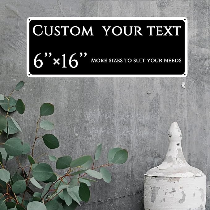 custom street sign,Custom Sign, Aluminum Weatherproof Metal Sign Multiple Sizes, custom office door signs, Business, Workplace, office, Home, Delivery Signs(6 * 16 Inch)