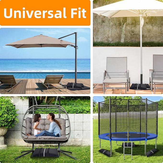 Umbrella Base Weight Sand Bags, 2 x 50 LBS Fillable Sand Bag for Umbrella Base, Cantilever Patio Umbrella, Trampoline, Outdoor Garden Backyard Furniture (Without Filler)