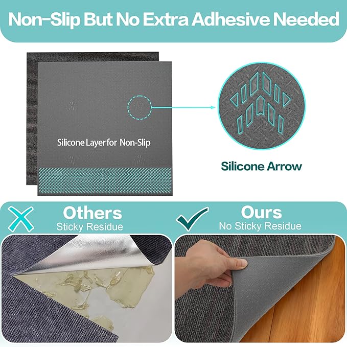 jxgzyy Commercial Carpet Tiles for Office, 20×20 Inch, 0.31'' Padded Carpet Squares, Non-Adhesive Carpet Flooring with Textured Silicone Back, Easy DIY, Renter-Friendly, 4 Pcs/10.8 Sqft