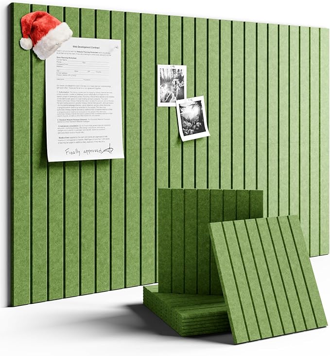 Large Felt Bulletin Board 48" x 36" Cork Board Alternative - 6 Pack with 40 Safe Removable Adhesive Tabs, Cork Boards for Walls Cork Board for Home Office Classroom Pin Board-Kelly Green