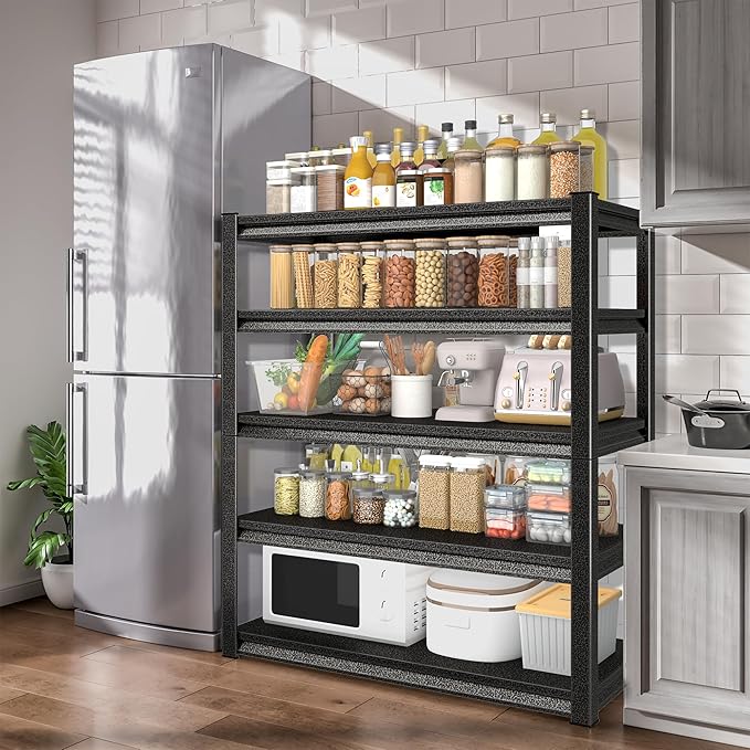 Garage Shelving Heavy Duty，Large Loads Adjustable Garage Storage Shelves, Metal Storage Racks and Shelving Units, Utility Rack Shelves,47.2”W x 24”D x 78”H,Silver