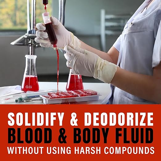 SMELLEZE Medical Waste Clean Up Super Absorbent Solidifier & Deodorizer: 50 lb. Granules Absorb Blood, Urine, Diarrhea, Vomit, Body Fluids & Other Water Based Bio Waste in Seconds