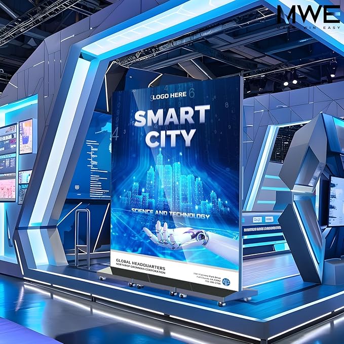 80 Inch LED Digital Signage Display, Foldable Seamless Stitching Kiosk, P1.86 GOB LED Screen Poster with Flight Case, Commercial Advertising Display for Events, Rentals and Weddings (Black, 1 Unit)