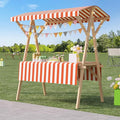 Outdoor Vendor Cart, Portable Cart with Canopy, Movable Stall Display Stand, Foldable Vending Stand Kiosk Display Trolley with Canopy, for Market, Street Food, Events(Orange 1,120cm/47.2in)