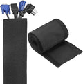 uxcell Hook and Loop Cable Management Sleeve, 10ft x 1.4 Inch Flexible Cable Wrap Cover Wire Hider, Cord Organizer and Cable Protectors for Desk TV Computers, Black
