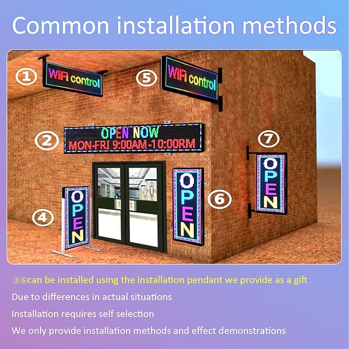 P10 Programmable Led Sign Display Digital Open Sign Custom Banner Outdoor Signs For Businesses Advertising Message Board Word Light Wifi Control High Brightness Neon 115"X14"