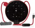 IRON FORGE CABLE 30Ft Retractable Extension Cord Reel with Breaker Switch & 3 Electrical Power Outlets - 16/3 SJTW Durable Red Cable - Perfect for Hanging from Your Garage Ceiling