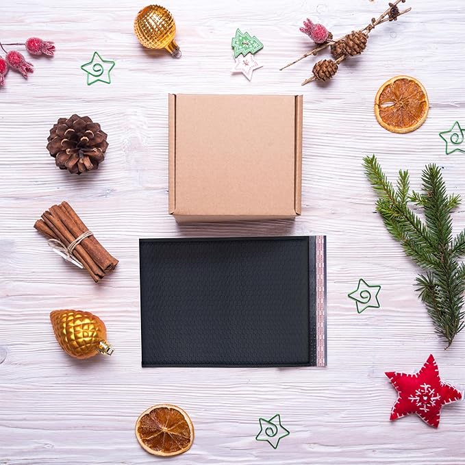 Black 10x13 Inch Poly Bubble Mailers |Self Seal Padded Envelopes for Thick books | Air Cushioned Bubble Mailer | Usable Size 9.5x13 Inch | Waterproof Lightweight Mailing Shipping Bags | 100 Pack Bulk