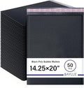 Black 14.25x20 Inch Poly Bubble Mailers #7 | Self Seal Large Padded Envelopes | Air Cushioned Bubble Mailer | Usable Size 14.25x19 Inch | Waterproof Lightweight Mailing Shipping Bags | 50 Pack Bulk