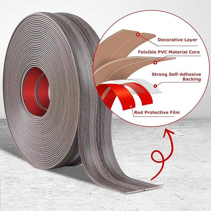 Flexible Wall Corner Protector Moulding Trim Peel and Stick Wall Corner Guards Edge Protector Self Adhesive Molding Trim Strip for Edge Ceiling (Brown Walnut Wood Grain, 1.6 in x 10 Ft)