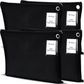 4 Pcs Interoffice Mailer Canvas Transit Sack Zipper Bag 18" x 14" Large Zipper Pouch with Grommet Interoffice Mail Bag (Black)
