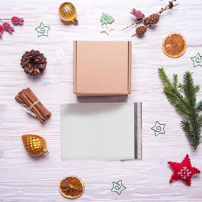 White 10x13 Inch Poly Bubble Mailers |Self Seal Padded Envelopes for Thick books | Air Cushioned Bubble Mailer | Usable Size 9.5x13 Inch | Waterproof Lightweight Mailing Shipping Bags | 100 Pack Bulk