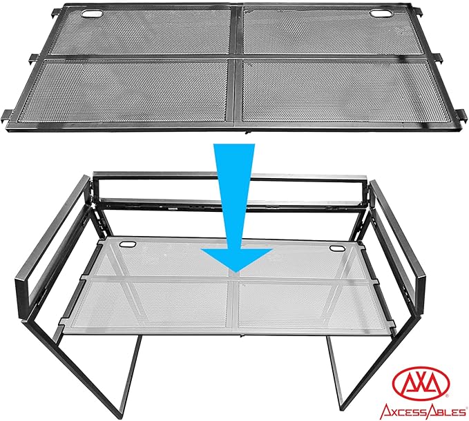 AxcessAbles DJ BOOTH XL 58" wide x 29" deep DJ Facade Table | Portable Extra Wide DJ Table Booth with Black and White Scrims, Carry Cases | Large DJ Controller Stand | Music Mixer Stand