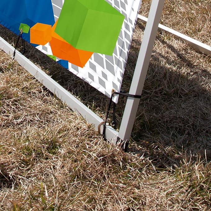 Vispronet Horizontal A-Frame Banner Stand – 3ft x 7ft Aluminum Outdoor Banner Stand, Portable Display Stand for Promotional & Sporting Events, Weather-Resistant Banner Stand, Frame Only