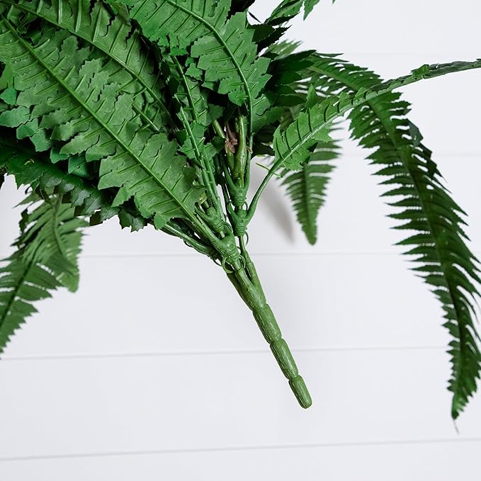 Nearly Natural 48-in Artificial Boston Fern, Large Hanging Fake Plant Wall Decor with 67 Fronds, Faux Fern Vines That Look Real for Home and Office Decor