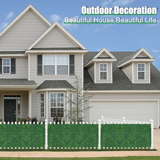 Artificial Greenery Wall Rolls,48"x 120"(40 sq.ft) UV-Anti Faux Ivy Leaves Privacy Fence Screen Grass Wall Roll Panels for Indoor Home Decor and Outdoor Garden Backyard