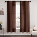 Nanspring Rustic Brown Curtains 72 Inch Length for Living Room Semi Sheer Light Filtering Door Drapes 2 Panels Set for Kids Bedroom Light Filtering Back Tab Rod Pocket Modern Farmhouse Decor 52x72