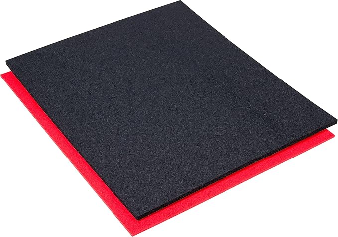 5S TOOL BOX SHADOW FOAM ORGANIZERS (2 COLOR) CUSTOM SIZE (20" x 40" Black Top/Red Bottom)
