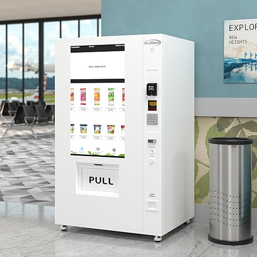 KoolMore 45 in. Commercial Freezer Ice Cream Vending Machine with 44 Slots, Ample 49 in. Touch Display, Bill Acceptor and Credit Card Reader in White