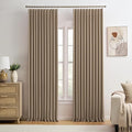 KEQIAOSUOCAI Cappuccino Pinch Pleated 72 Inch Wide Curtains 72 x 100, Thermal Insulated Noise Cancelling Living Room Office Drapes 100 Inches Long, Patio Sliding Glass Door Window Curtain 2 Panels