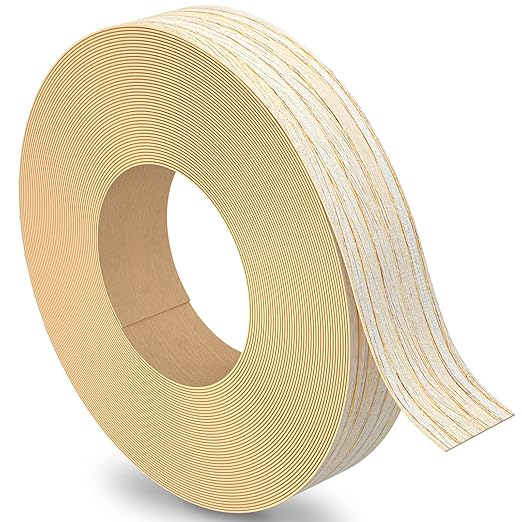 Oak Edge Banding, 1 inch x 25ft Roll of Pre-glued Flexible Real Wood Tape for Cabinet Repair & Furniture Restoration
