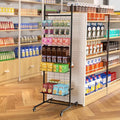 Retail Candy Display Rack, 70in Large Retail Display Shelf, Snack Rack Display Stand with Wheels and 50 Hooks, Removable Store Display Shelving Organizer Supermarket, Home, Kitchen