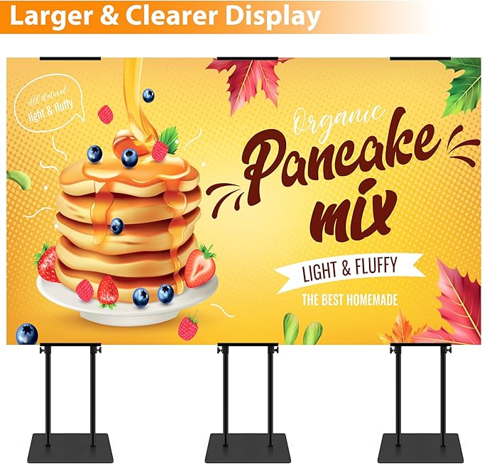 Poster Stand Heavy Duty - Adjustable Poster Board Stand Double-Sided Poster Stands for Display Foam Board Sign Stand Holder, Pedestal Sign Holder Floor Stand Height Up to 80 Inch, 2 Pack
